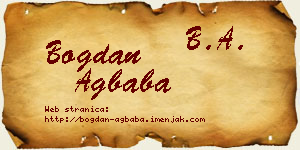 Bogdan Agbaba vizit kartica
